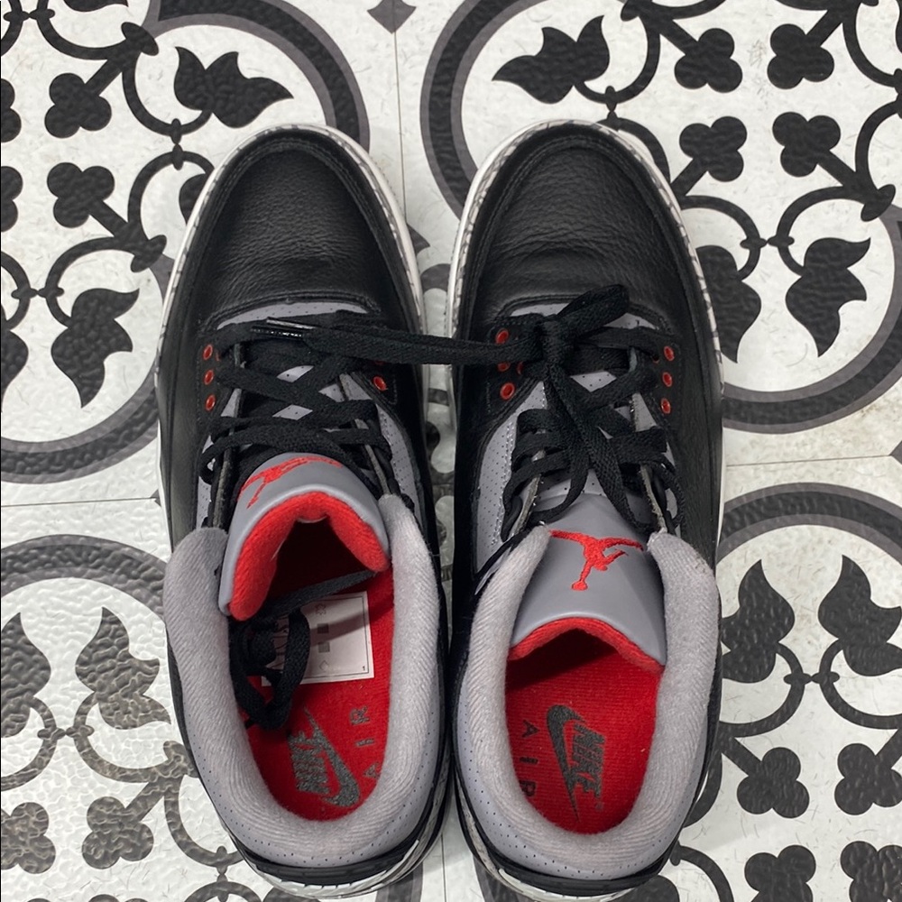 Jordan 3 Retro Black Cement Nike Sneakers.           Size 10.5 (No Box) - Picture 7 of 7